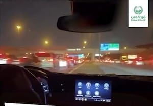 Dubai Police release footage of driver overtaking on hard shoulder at high speed