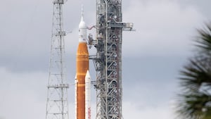Nasa rocket that will fly astronauts around Moon next year takes shape